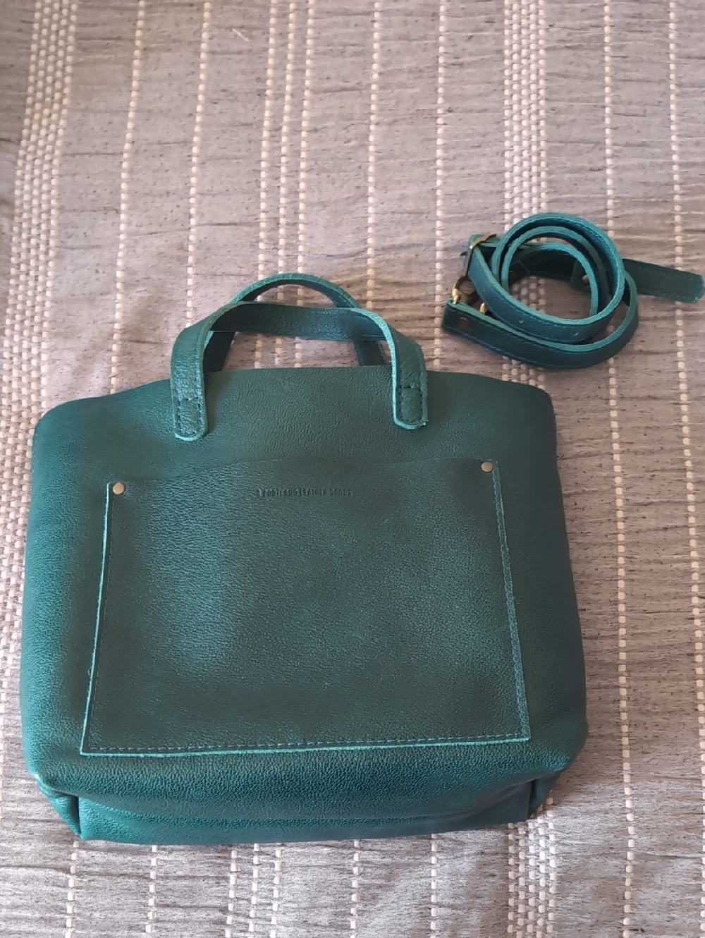 Portland Leather Medium Crossbody Tote - Sea Glass
